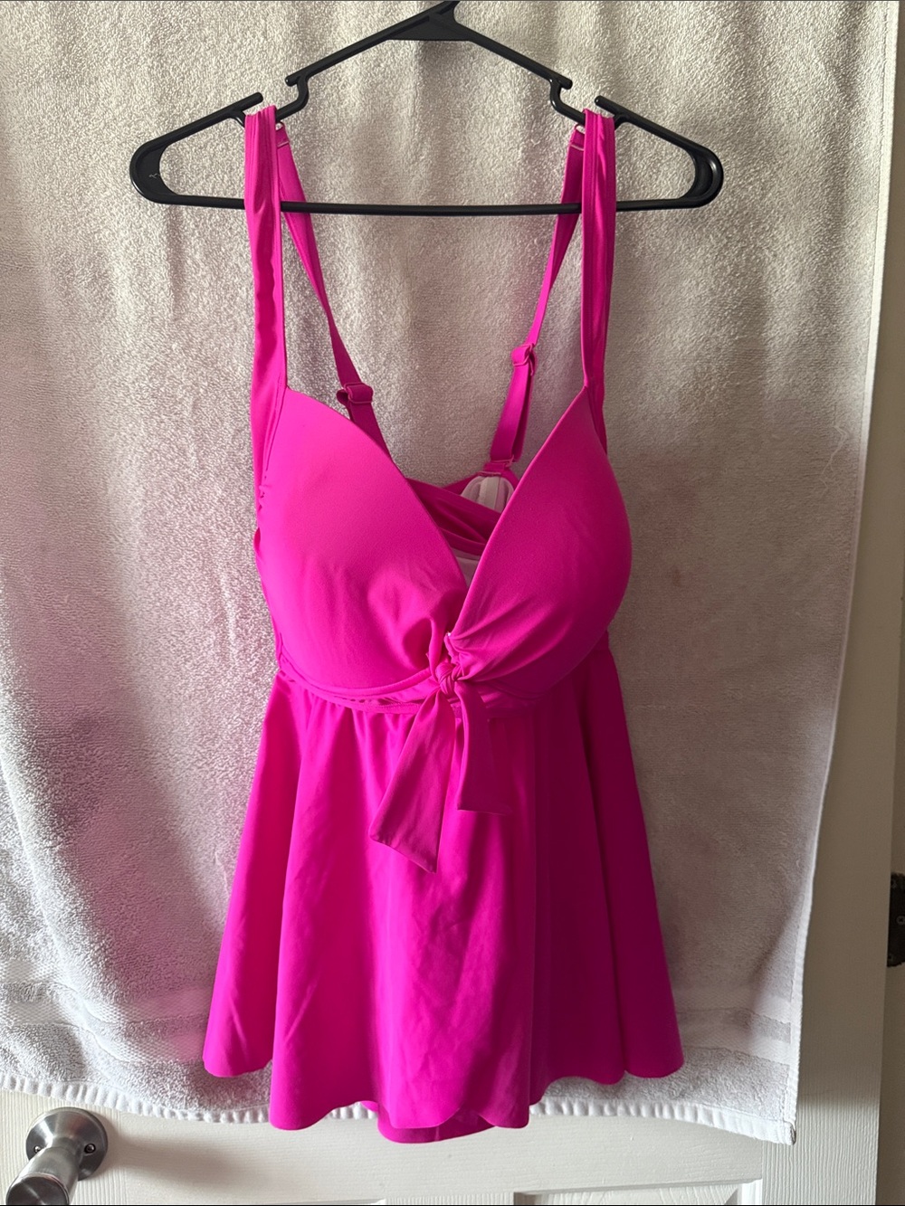 torrid Bright Fuchsia Knot-Front Swimdress